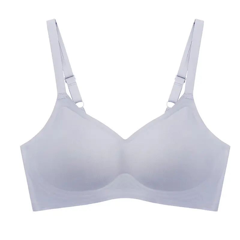 Underwear seamless jelly soft support latex bra small chest gathered big chest small rimless sports bra