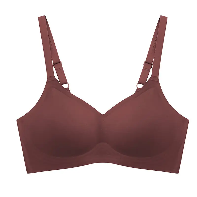 Underwear seamless jelly soft support latex bra small chest gathered big chest small rimless sports bra