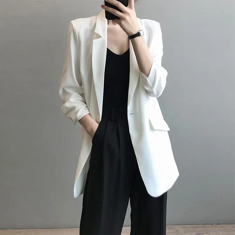 Women's Thin Chiffon Jacket Black Medium Summer Draping
