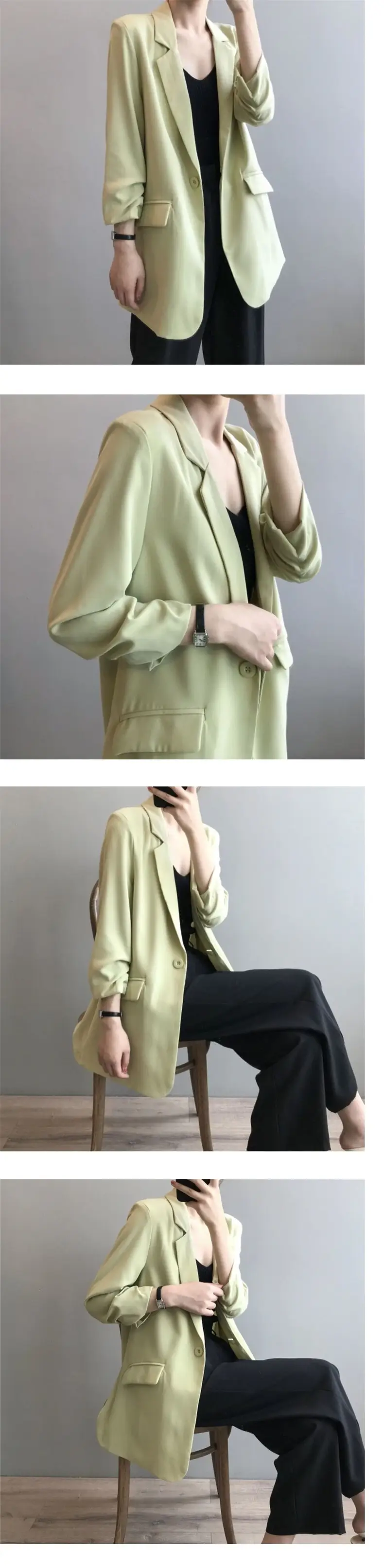 Women's Thin Chiffon Jacket Black Medium Summer Draping — feature 5