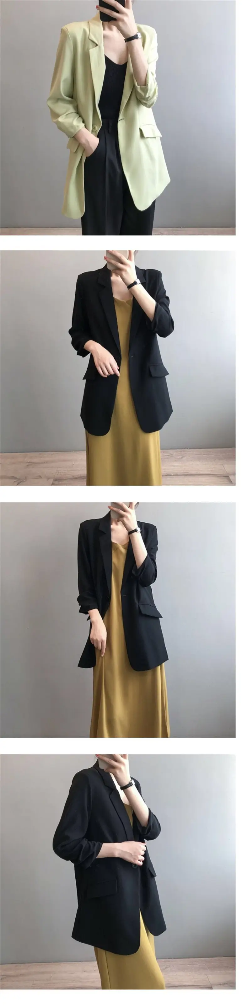 Women's Thin Chiffon Jacket Black Medium Summer Draping — feature 7
