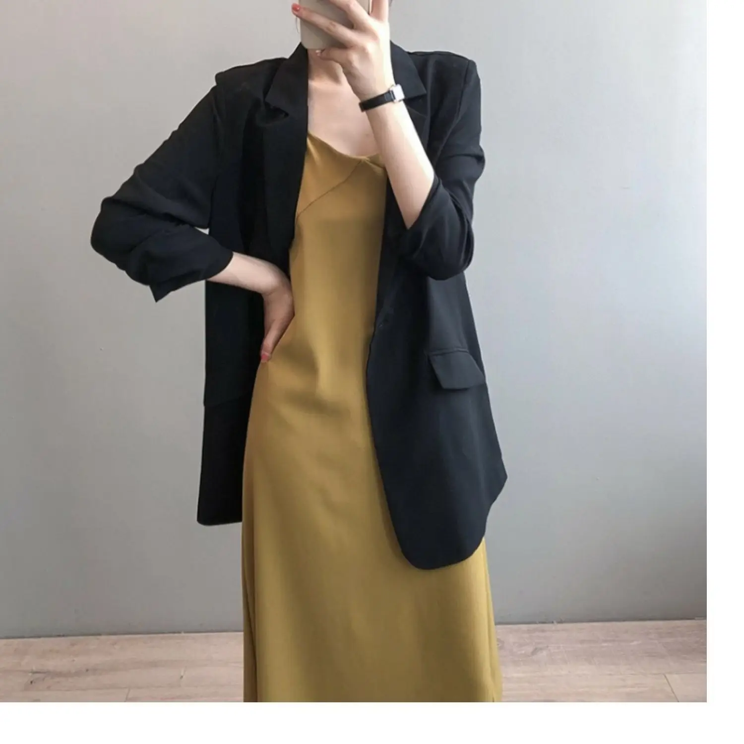 Women's Thin Chiffon Jacket Black Medium Summer Draping