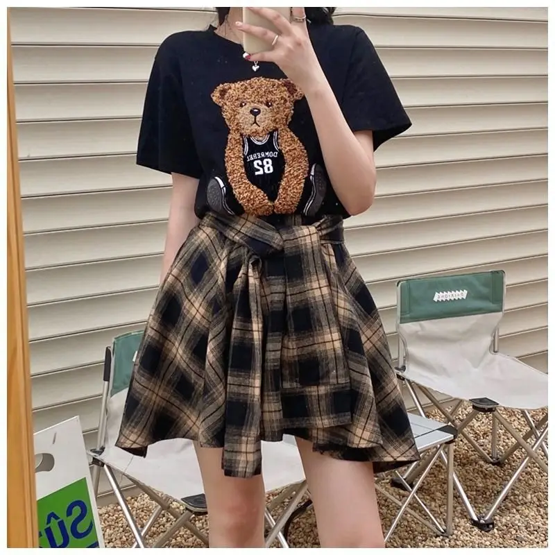 Bear Embroidered Two-Piece Summer Suit for Women - Image 21