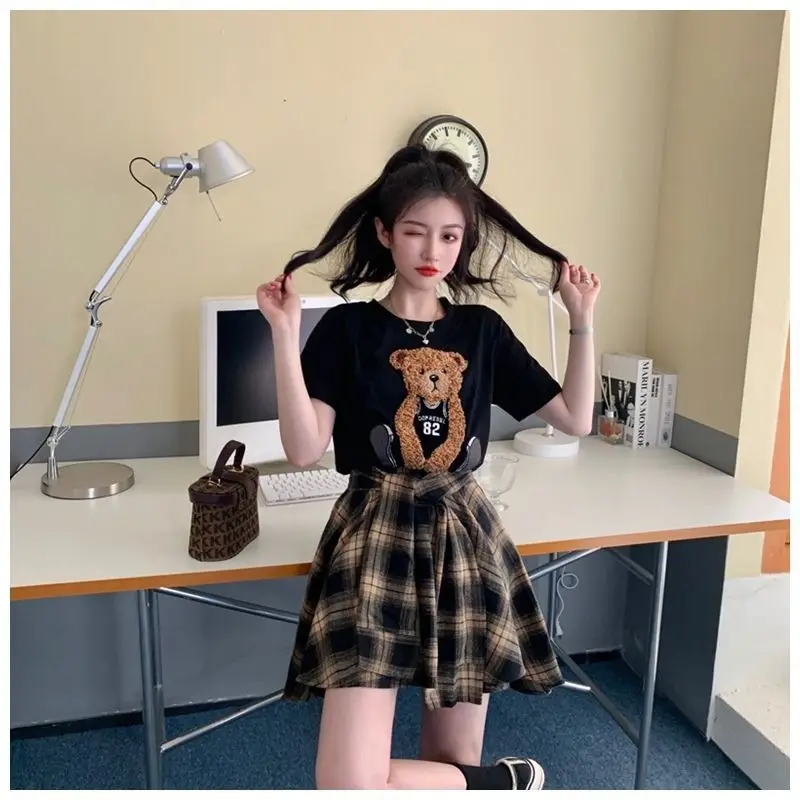 Bear Embroidered Two-Piece Summer Suit for Women — feature 7