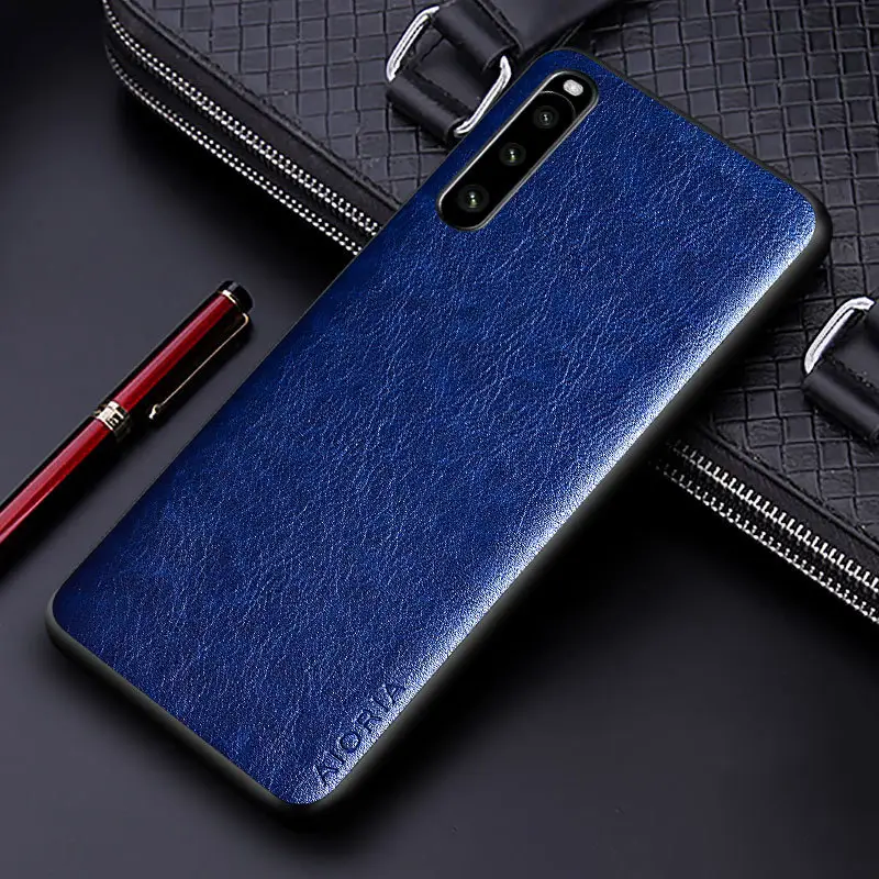 Blue PU Leather Xperia 10 IV Phone Case - Image 4