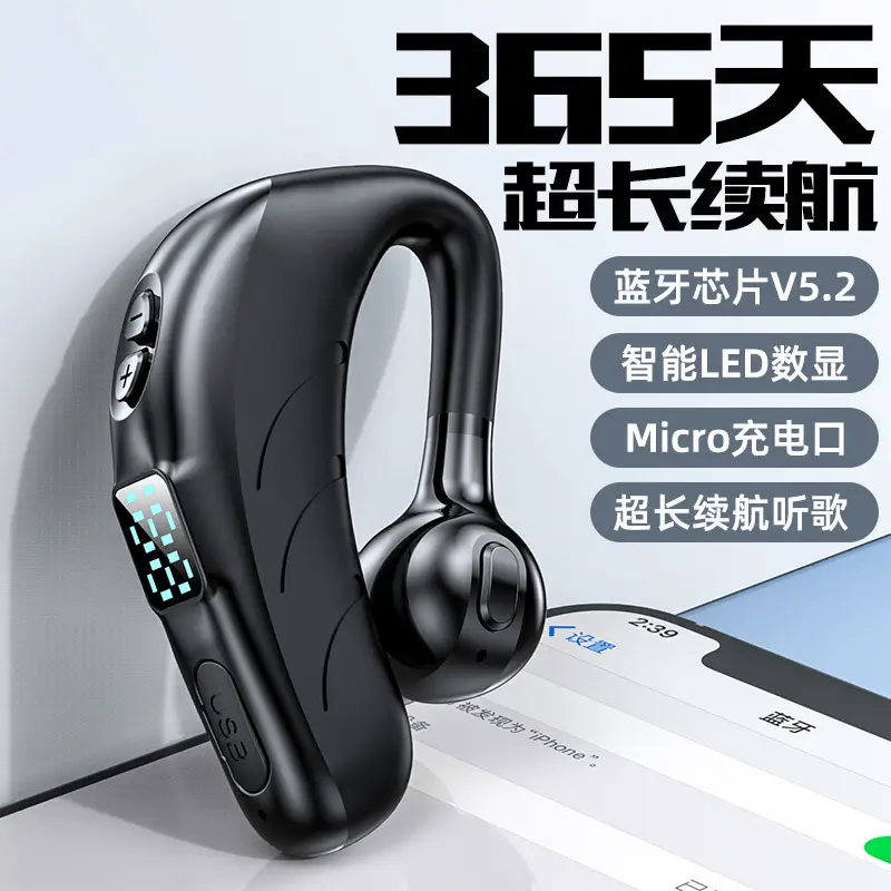 Wireless Bluetooth Headset with Power Display & Noise Reduction - Image 4