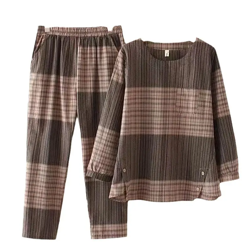 Plus Size Plaid Fat Mother Suit 100kg - Image 8