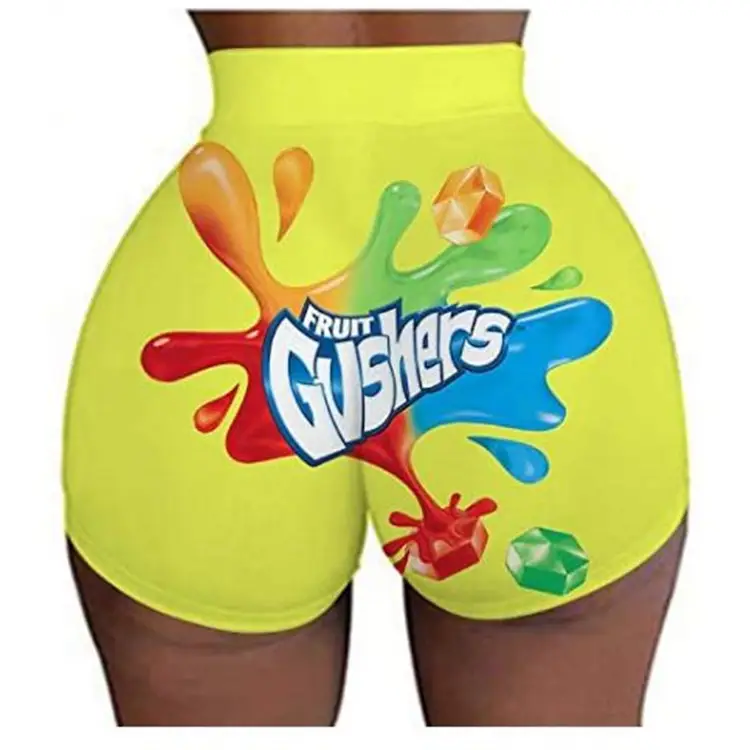 2022 Women's 3D Printed Super Shorts Red Hip Covering