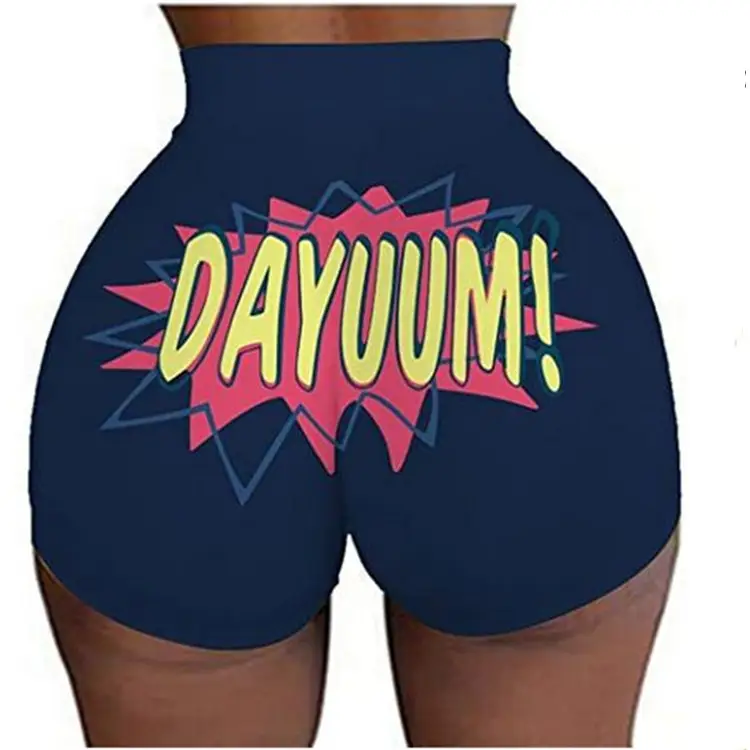 2022 Women's 3D Printed Super Shorts Red Hip Covering
