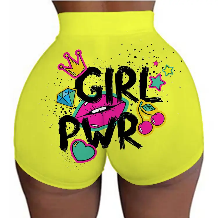 2022 Women's 3D Printed Super Shorts Red Hip Covering