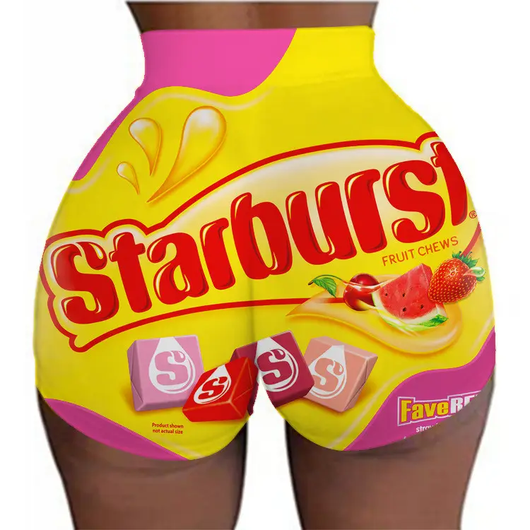 2022 Women's 3D Printed Super Shorts Red Hip Covering