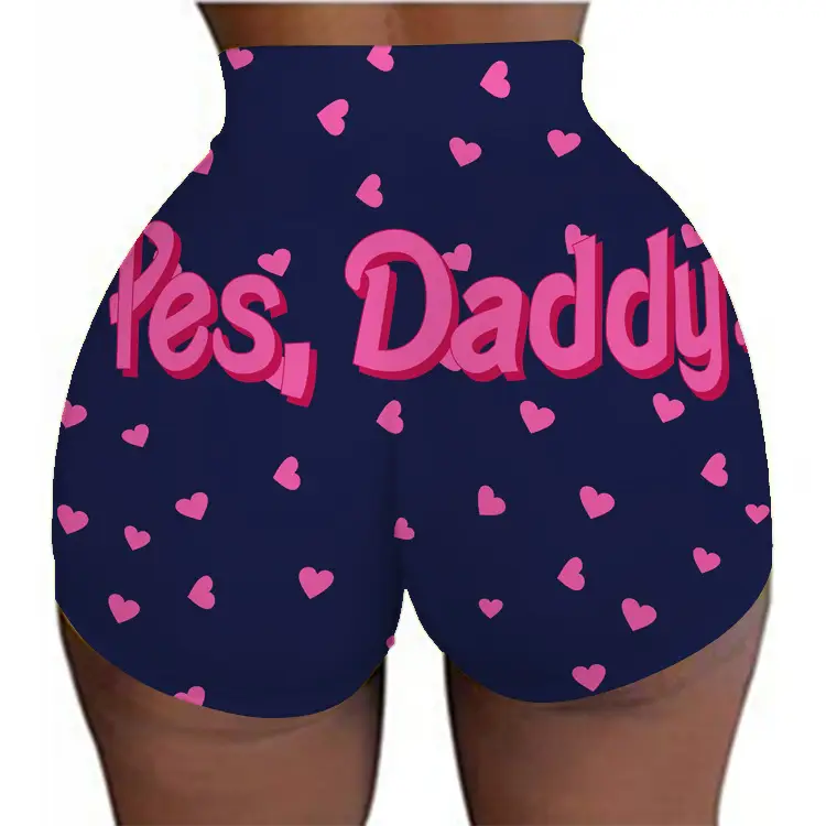 2022 Women's 3D Printed Super Shorts Red Hip Covering