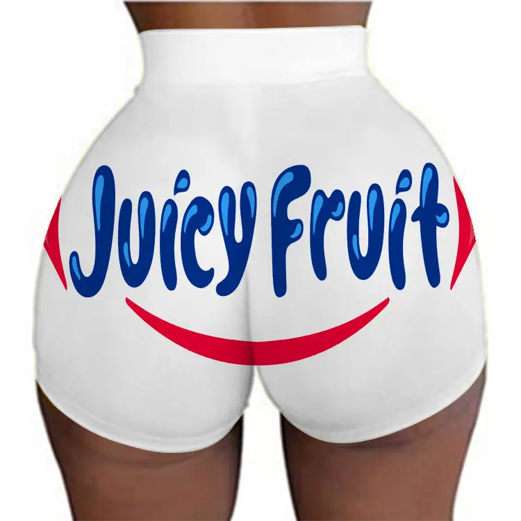 2022 Women's 3D Printed Super Shorts Red Hip Covering