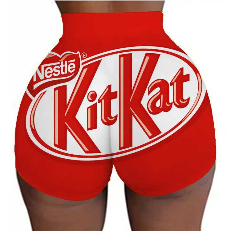 2022 Women's 3D Printed Super Shorts Red Hip Covering