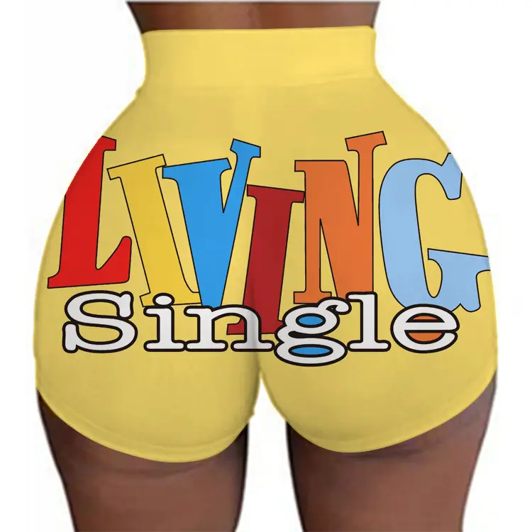 2022 Women's 3D Printed Super Shorts Red Hip Covering