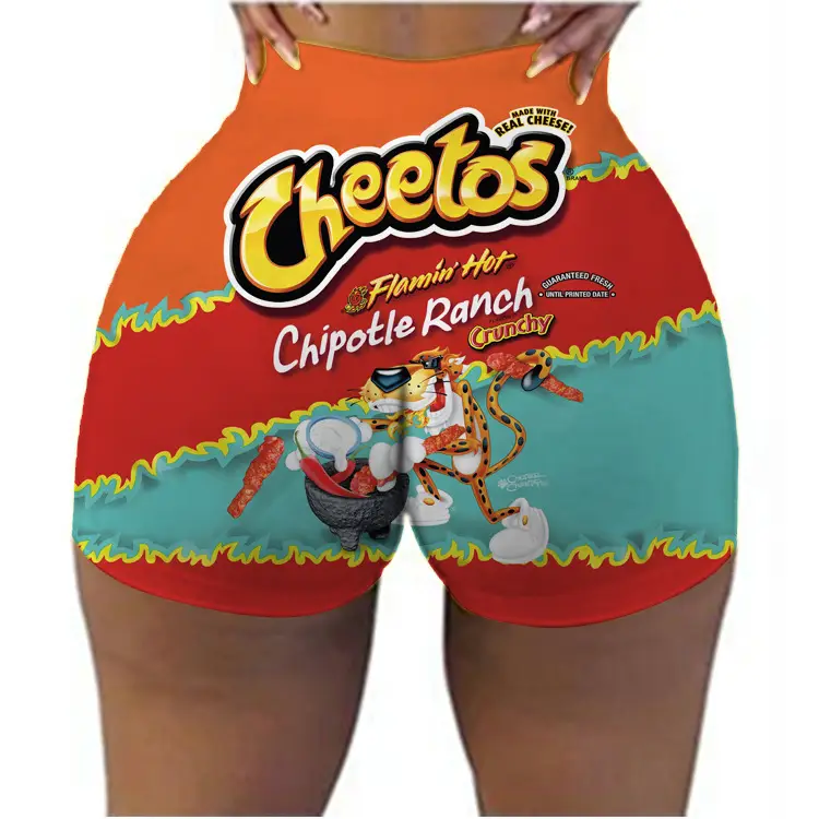 2022 Women's 3D Printed Super Shorts Red Hip Covering