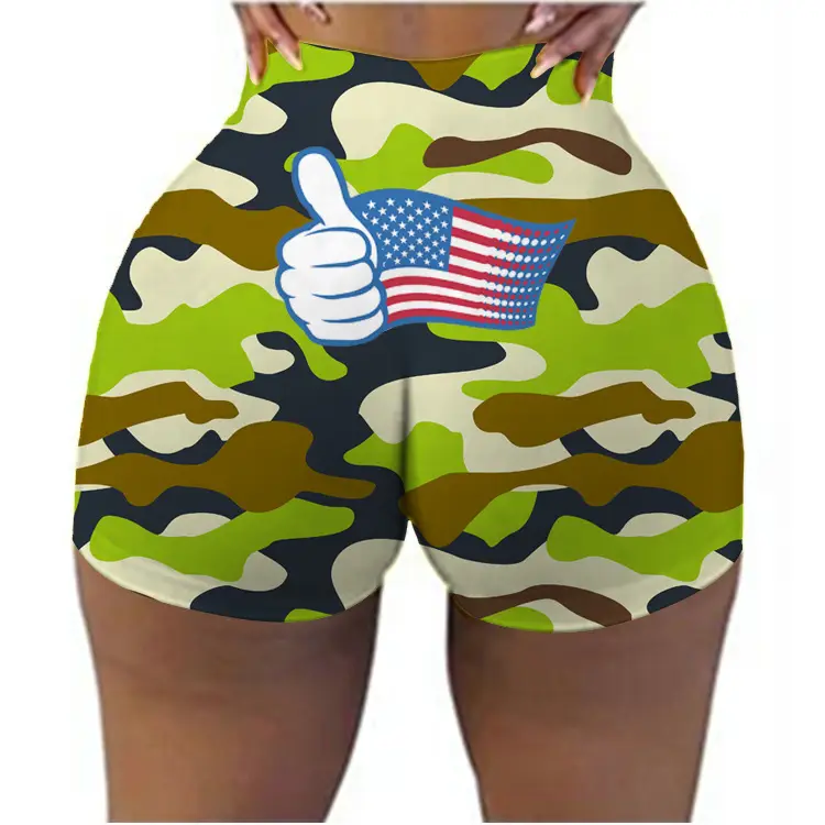 2022 Women's 3D Printed Super Shorts Red Hip Covering