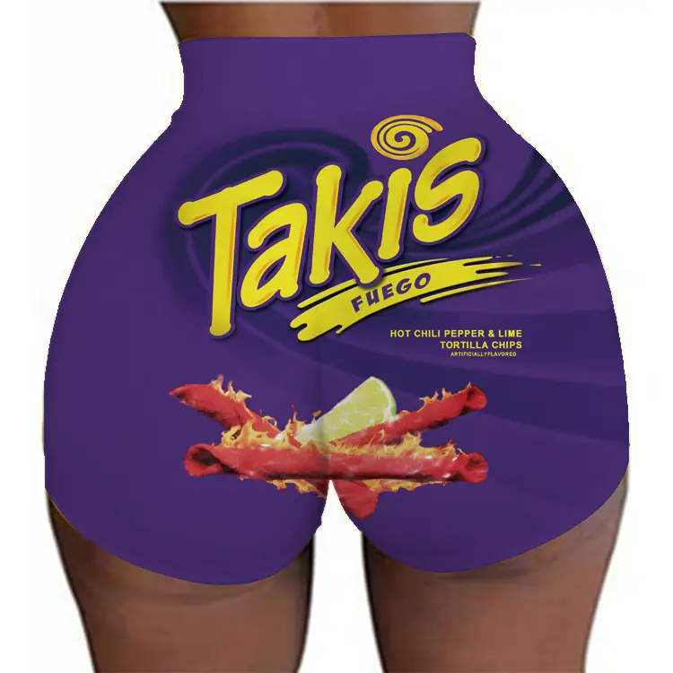 2022 Women's 3D Printed Super Shorts Red Hip Covering