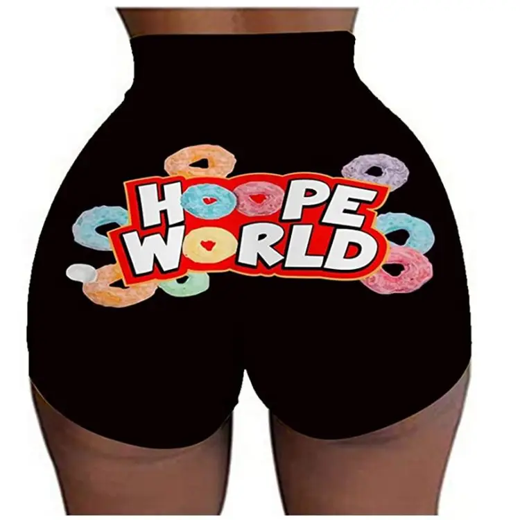 2022 Women's 3D Printed Super Shorts Red Hip Covering