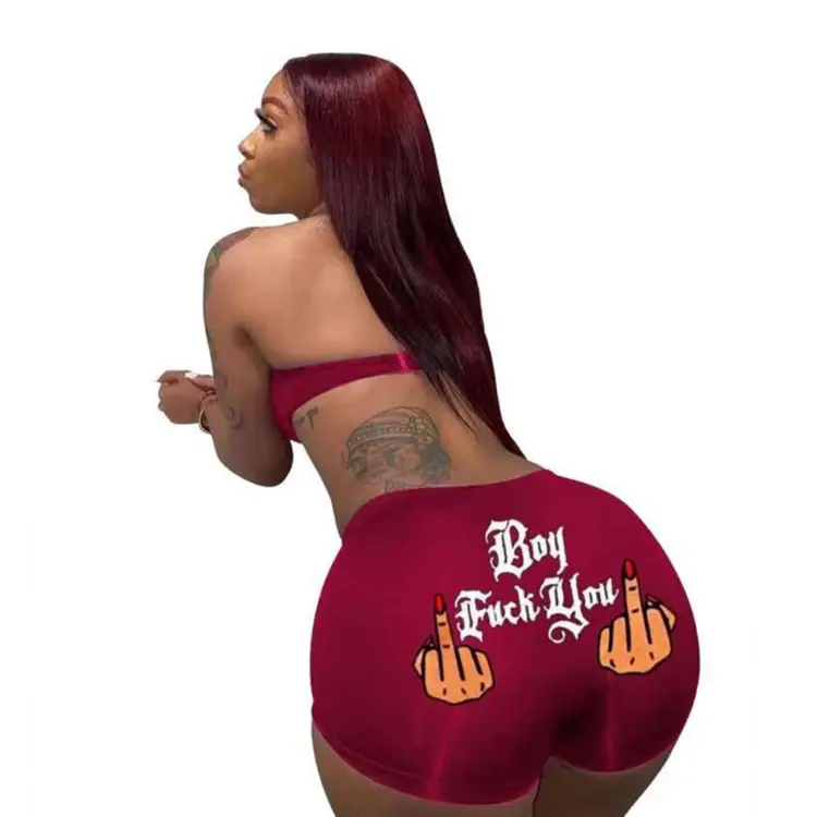 2022 Women's 3D Printed Super Shorts Red Hip Covering