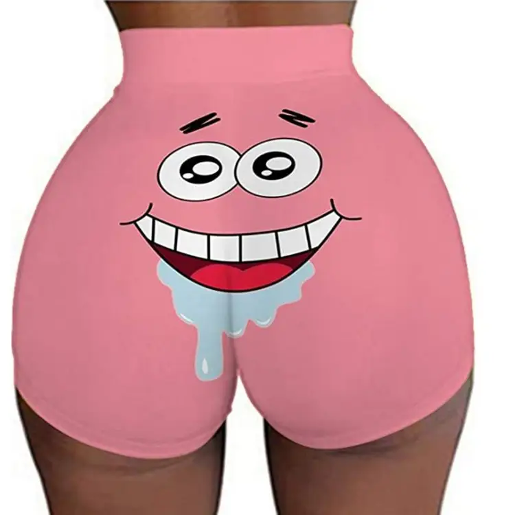 2022 Women's 3D Printed Super Shorts Red Hip Covering