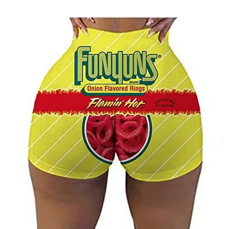 2022 Women's 3D Printed Super Shorts Red Hip Covering