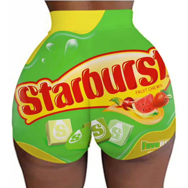 2022 Women's 3D Printed Super Shorts Red Hip Covering
