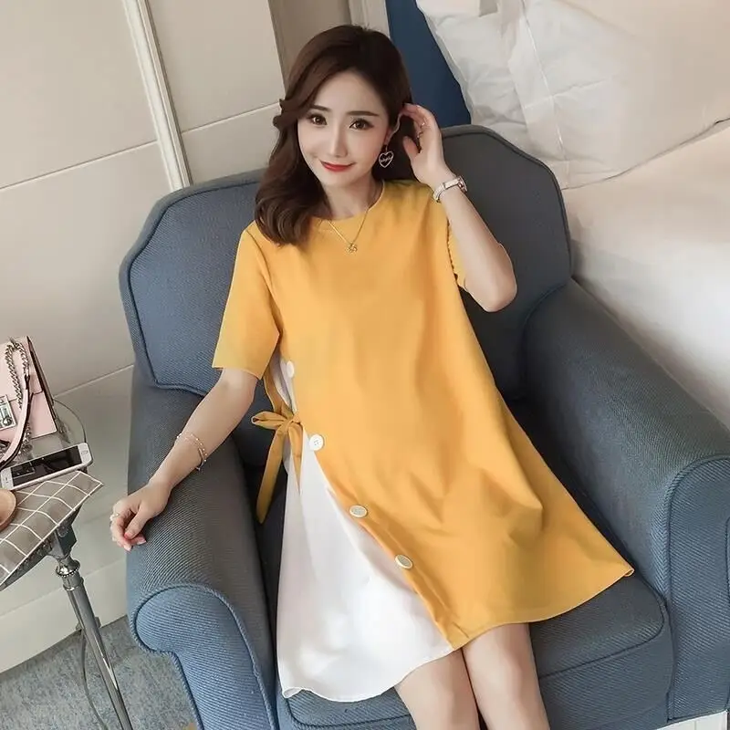 Maternity Dress Yellow White 2026 Plus Size Summer - Image 2