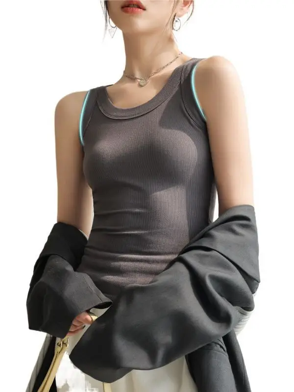 Black Slim Fitting Sports Vest for Women - Image 10