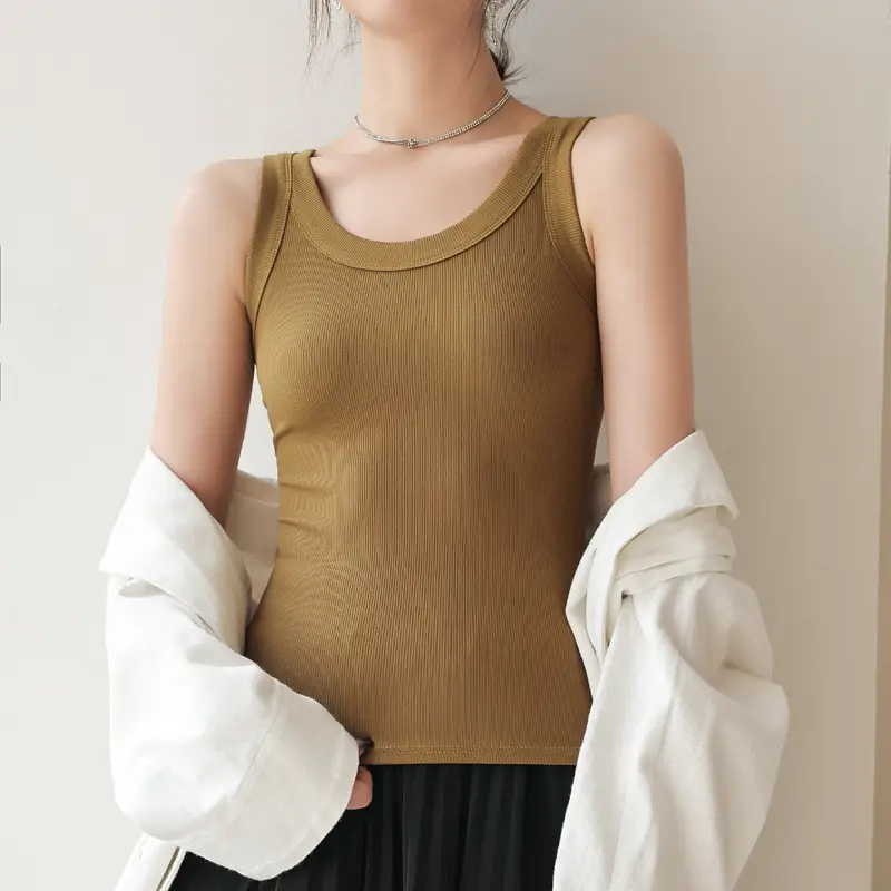 Black Slim Fitting Sports Vest for Women - Image 7