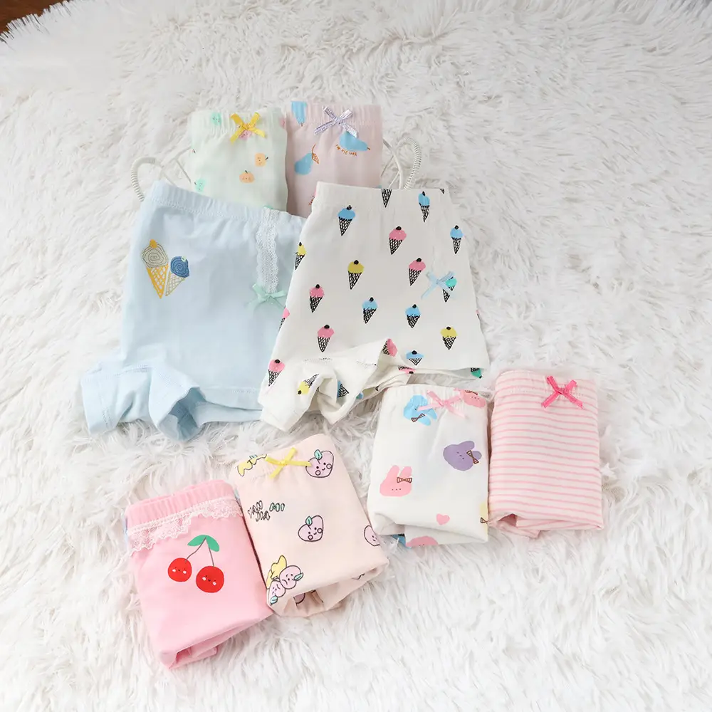 New Korean Girls Cotton Printed Box of 2 Underwear - Image 3