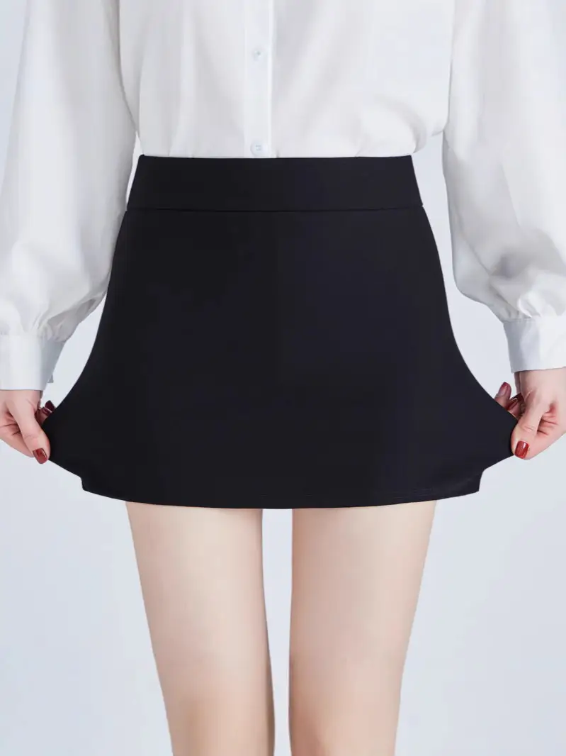 Spring Hip-Hugging Black Skirt with Elastic Waist - Image 5