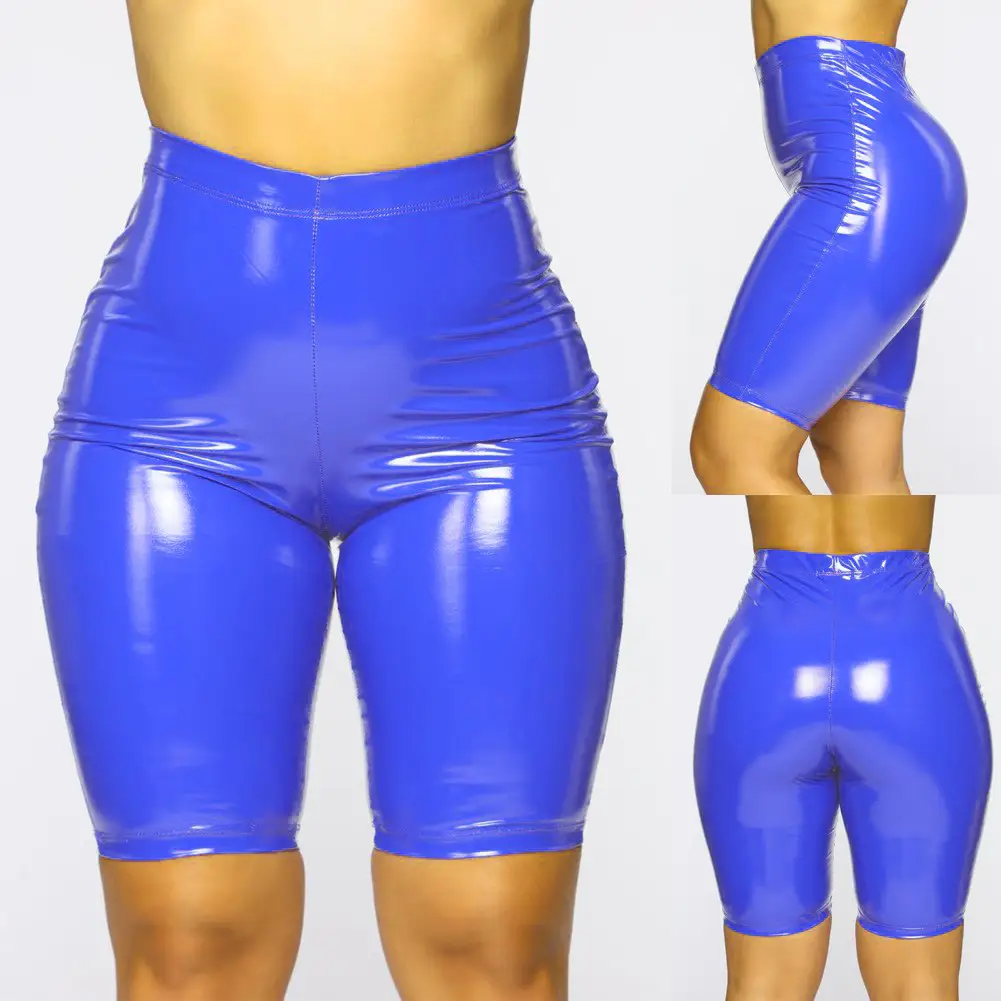 Black Mirror PU Leather Shorts for Women - Image 4