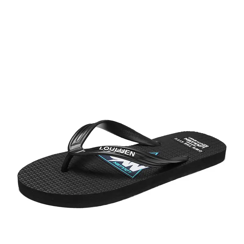 Men's Green Logo Flip Flops Summer Sandals