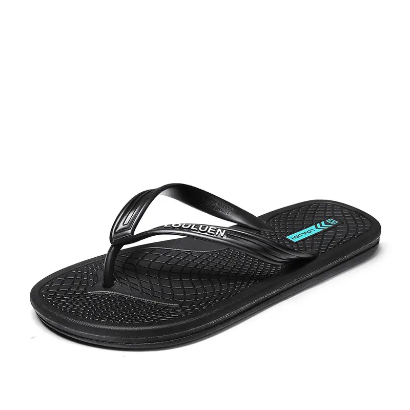 Men's Black Korean Style Flip Flops 2022 Summer