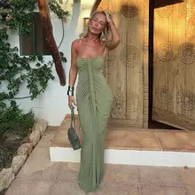 Black Strapless Hollow Split Dress for Women — feature 7