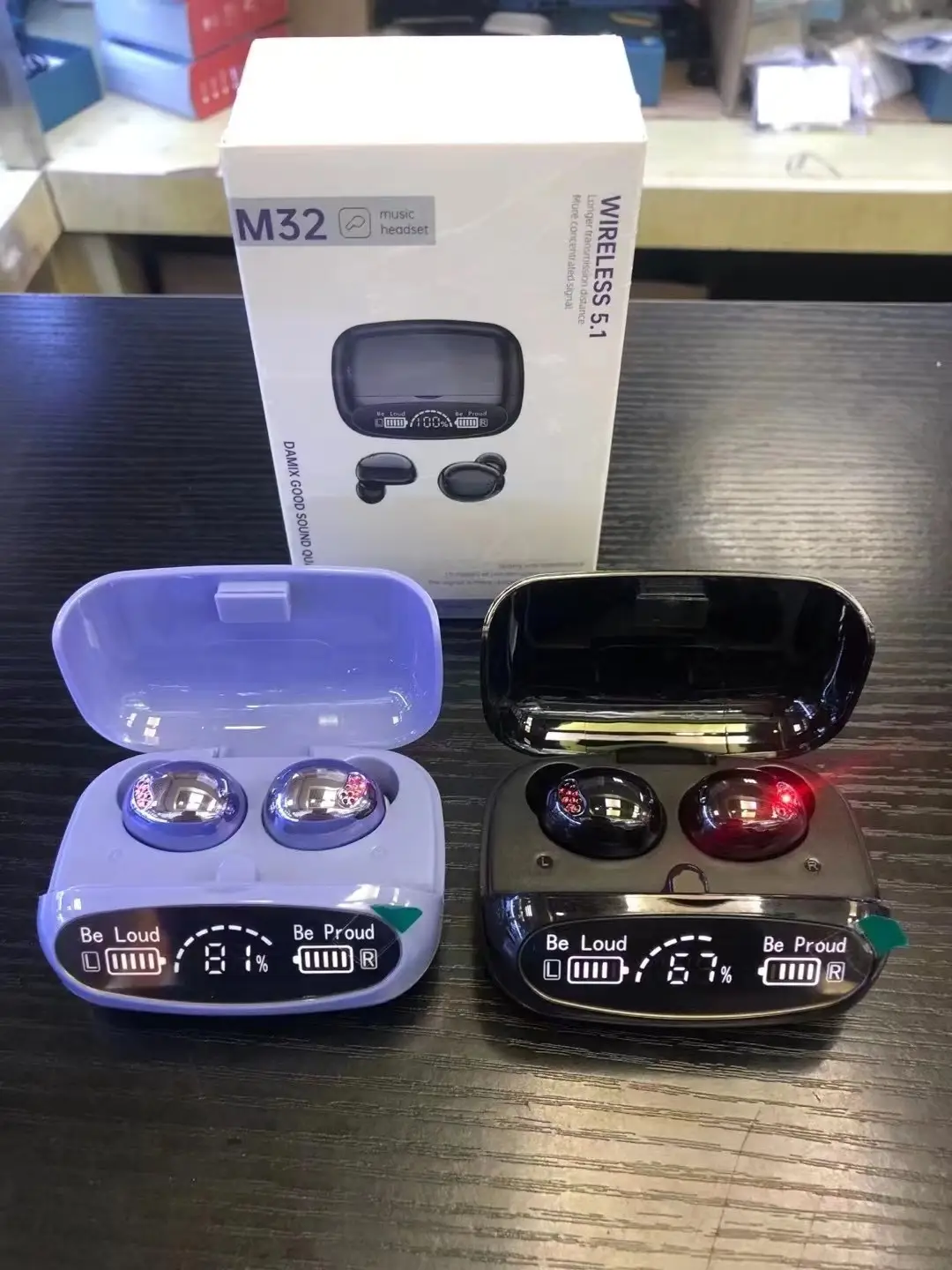 Wireless Bluetooth Headset with RGB Light & Charging Case - Image 2