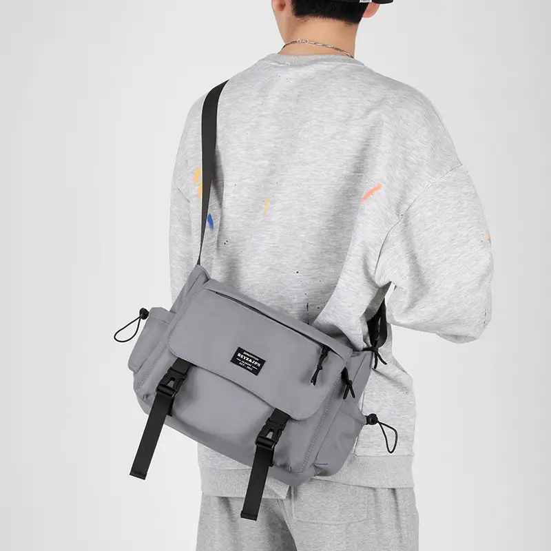 Men's Black Crossbody Bag with Adjustable Strap - Image 4