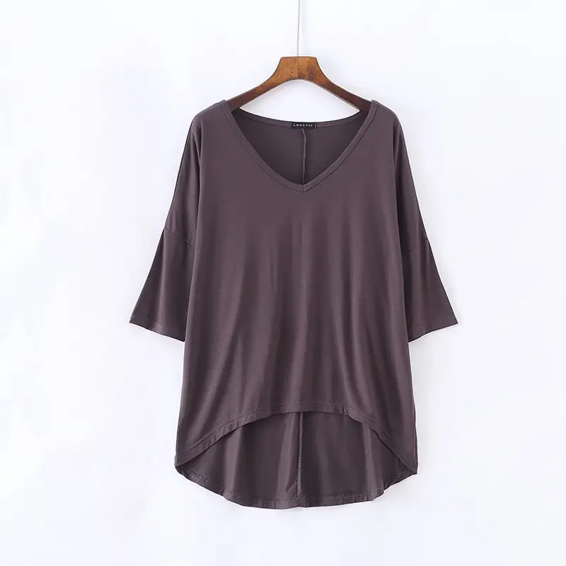 Women's Loose Half Sleeve T-Shirt Large V-Neck - Image 11