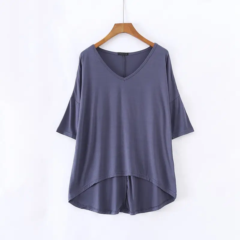 Women's Loose Half Sleeve T-Shirt Large V-Neck - Image 12