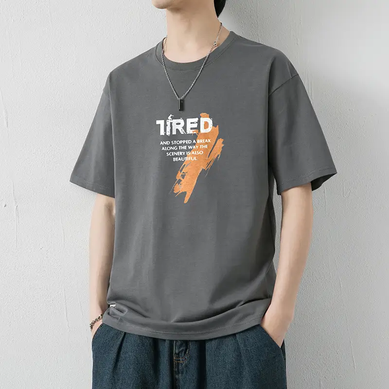 Men Black Graphic Cotton T-Shirt Loose Fit Summer Wear - Image 8