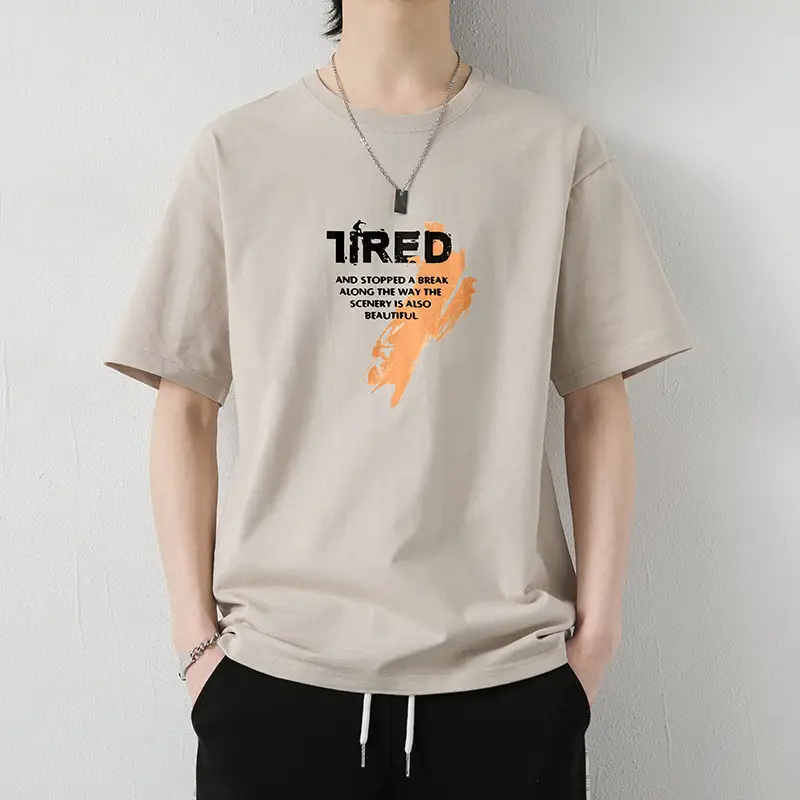 Men Black Graphic Cotton T-Shirt Loose Fit Summer Wear - Image 3