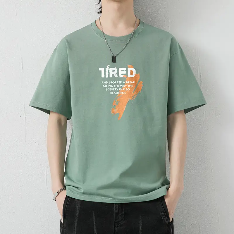 Men Black Graphic Cotton T-Shirt Loose Fit Summer Wear - Image 4