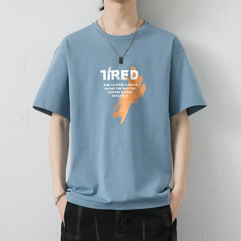 Men Black Graphic Cotton T-Shirt Loose Fit Summer Wear - Image 7
