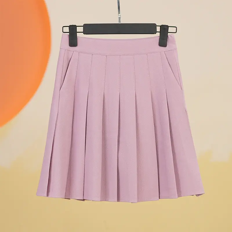 Women's White Pleated Skirt with Pocket Anti-Running - Image 11