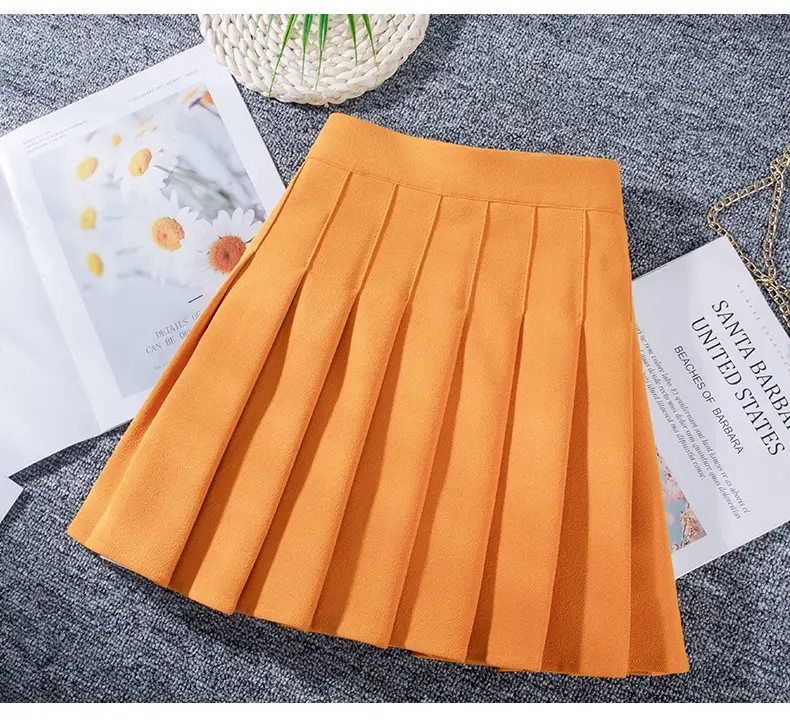 Women's White Pleated Skirt with Pocket Anti-Running - Image 13