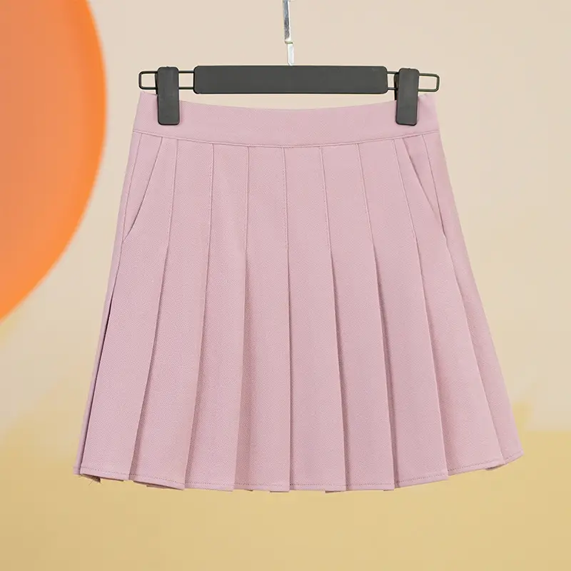 Women's White Pleated Skirt with Pocket Anti-Running - Image 5