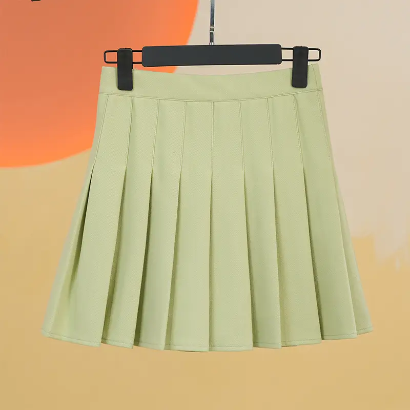 Women's White Pleated Skirt with Pocket Anti-Running - Image 6