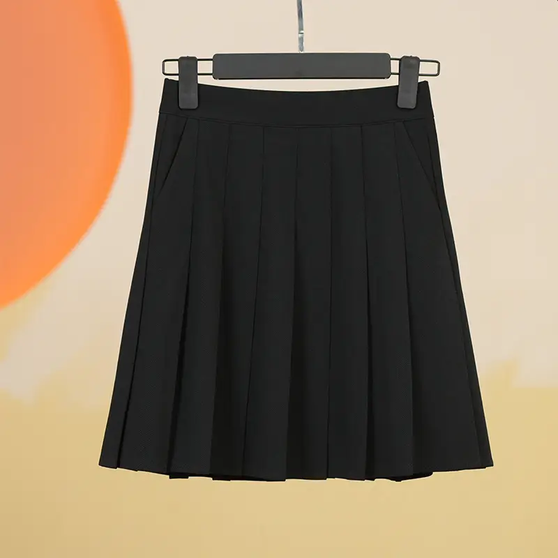 Women's White Pleated Skirt with Pocket Anti-Running - Image 7