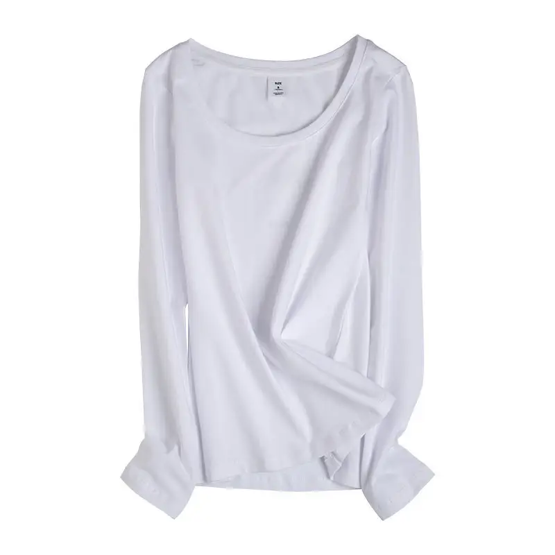 Women Long Sleeve White Top Slim Fit Korean Style - Image 2